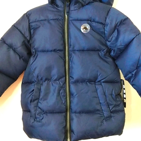 XTREME NAVY BLUE HOODED PUFFER COAT SIZE 5 NWT - Picture 2 of 7